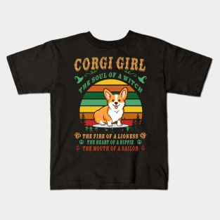 Corgi Girl - Witch - Lioness - Hippie - Sailor (115) Kids T-Shirt